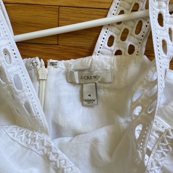 J.Crew Tiered Eyelet White Midi Dress - Picture 4 of 7